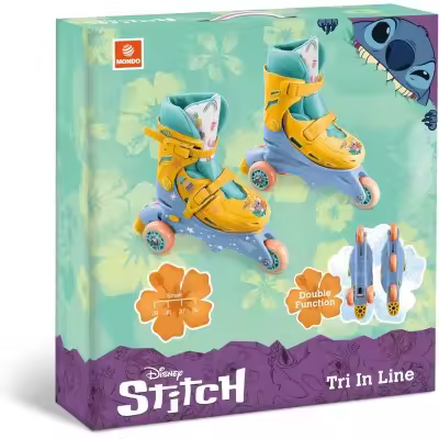 MONDO TOYS - DISNEY STITCH - PATINETE 3 RUEDAS EN LINEA STITCH - PATINETE AJUSTABLE - RUEDAS DE PVC - TALLA S/M 29/32 - REGALO PARA NIÑOS Y NIÑAS - SUPERDIVERTIDO - PRODUCTO OFICIAL - MR POPYE - 1