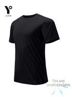 Camiseta De Hombre Ultra-Ligera Y Secado Rápido Transpirable En Color Negro Para Fitness Y Gimnasio Con Cuello Redondo - details 1