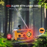 Radio portátil con alarma y generador de manivela de gran capacidad de 2000 mAh, linterna solar para acampar, Radio por Internet para uso en exteriores. - details 6