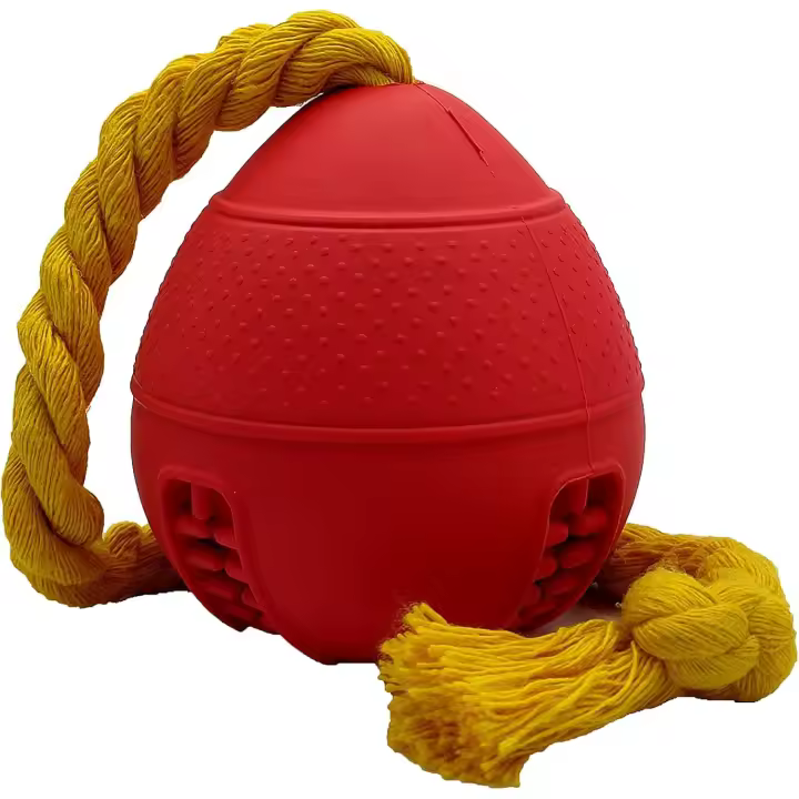 Juguetes masticables activos para perros, divertidos juguetes masticables para perros para entrenar y limpiar los dientes, juguetes interactivos de cuerda para perros pequeños a medianos (rojo) - 1