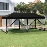 vidaXL Carpa para Fiestas Plegable con Paredes 3x6 m Cenador Color Antracita,  Taupé,  Azul y mas - details 5