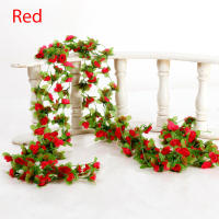 Guirnalda De Flores Artificiales De Rosa Y Hiedra Verde MissDeer 230cm Para Decoración De Casamiento Hogar Jardín Y Navidad Adorno De Pared - details 1