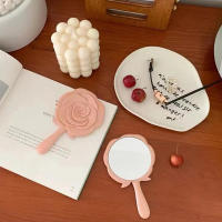 Espejo De Mano De Vainilla 3D Estéreo Retro En Forma De Rosa Para Maquillaje Espejo Compacto Regalo De Cumpleaños Para Niñas - details 4