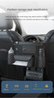 Bolsa De Almacenamiento Para Asiento Medio De Coche De Gran Capacidad En Cuero Negro Estilo Napa Soporte Para Artículos Colgante Para Espalda De Silla - details 4