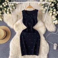 YuooMuoo Mini Vestido De Encaje Con Perlas Para Mujer Verano Sin Mangas Slim Fit Estilo Callejero Vestido De Hombros Vestido De Cintura Imperio - details 1