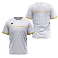 Camiseta De Badminton Para Hombre Con Estampado Rayado De Lujo Corta Secado Rápido Verano Deporte Tenis Casual O-Neck Polyester - details 9