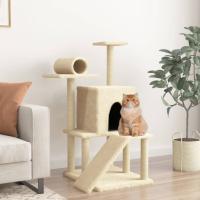 vidaXL Rascador para Gatos con Postes de Sisal Árbol Torre Escalador Color Crema,  Gris claro,  Gris oscuro y mas - details 0