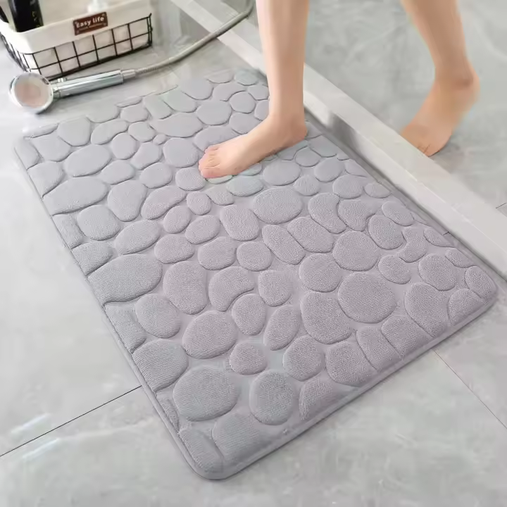 Alfombra De Baño Antideslizante 3D Punción De Calle Absorbente Alfombrilla Máquina Lavable Secado Rápido Moderna Ecológica - 1