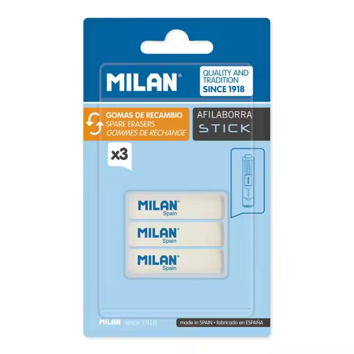 MILAN Blíster 3 Gomas de Recambio para Afilaborra STICK - 1