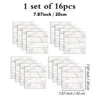 Pegatinas De Pared Self-Adhesive Imitación De Azulejos Cristalinos Blancos 16 Piezas Resistente Al Agua Y Humedad Estilo Clásico Para Decoración Del Hogar - details 7
