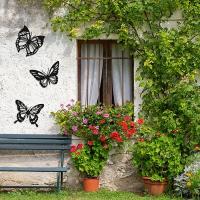 Decoración De Pared En Forma De Mariposa Dragón Negro Y Colibrí 3 Piezas Arte Pendiente Para El Hogar Material Metálico - details 2