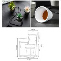 Juego De 3 Macetas De Suculentas En Hierro Dorado Y Negro Soporte De Flores De Estilo Europeo Para Decoración De Jardín Y Hogar Material Sillería - details 8