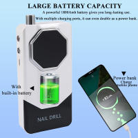 Máquina De Uñas Eléctrica Recargable 45000RPM Con Base Set De Pulidora De Uñas Y Eliminador De Polvo De Gel Bajo Ruido Para Manicura - details 6