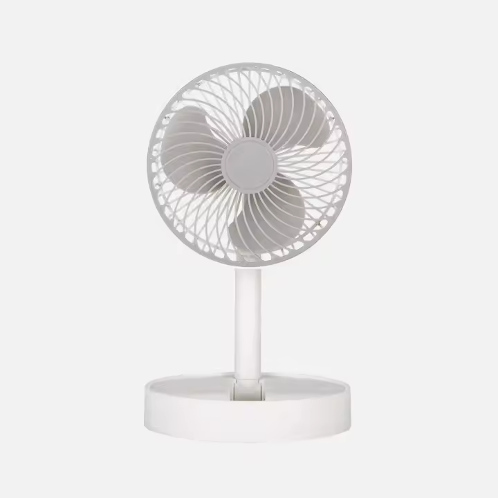 Ventilador Inalambrico Dc Portatil Jerico Blanco/gris 5w 3vel Recargable, Alim.usb, Orientable 3aspas Regx17x17cm - 1