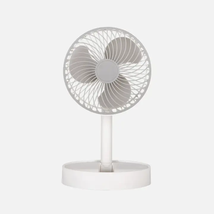Ventilador Inalambrico Dc Portatil Jerico Blanco/gris 5w 3vel Recargable, Alim.usb, Orientable 3aspas Regx17x17cm - 1