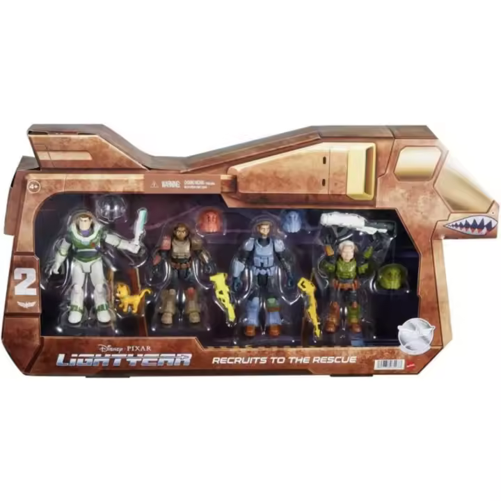 DISNEY PIXAR - Juguete LIGHTYEAR - Incluye 4 figuras y accesorios - Reclutas al rescate - Alta calidad - Coleccionable - Para mayores de 4 años - 1