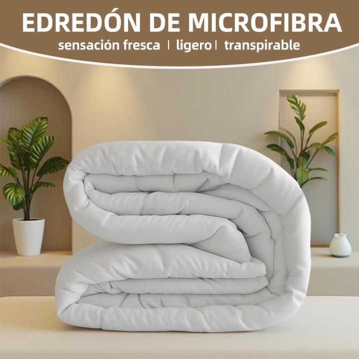 TopRed | 1 edredón para todas las estaciones / Edredón de Microfibra: edredón cómodo, suave, mullido y que retiene el calor; disponible en varios tamaños, lavable a máquina, apto para colegios, hogares, hoteles, relleno de edredón multiusos (blanco).