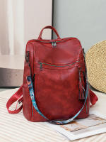 Nueva mochila multifuncional de cuero suave para mujer, estilo retro informal, sencilla y versátil, mochila de PU de gran capacidad - details 6