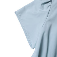 ZANZEA Vestido Midi A-Line Elegante Para Mujer Con Cinturón Y Estampado Sólido Manga Corta Estilo Casual V-Neck Para Vacaciones - details 7