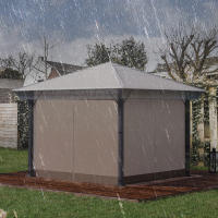 Outsunny Cubierta Protectora para Gazebo 3x3 m Cubierta Impermeable para Pérgola Toldo Carpa Funda Protectora Protección contra la Intemperie Transparente - details 1