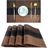 4 Pcs Tapetes De Comedor Tejidos En PVC Resistentes Al Calor Espesados Lavables Sin Desvanecimiento Adecuados Para Mesa De Comedor Y Cocina - details 0