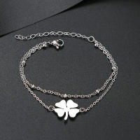 Pulsera De Acero Inoxidable Estilo Clásico Moda Cuatro Hojas De Clover Para Mujer Joyería Fina Regalos De Boda Y Fiesta - details 3