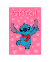 Manta de Terciopelo Raschel Stitch Rosa  - Extra Suave, Medida 160x220 cm, Licencia Oficial Disney, Mommata - details 1