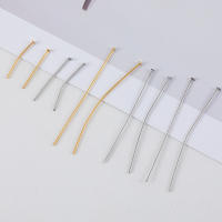 50pcs Clavos De Cabeza Plana En Forma De T De Acero Inoxidable 20-40mm Para Suministros De Fabricación De Joyas DIY Color Oro Y Acero - details 5