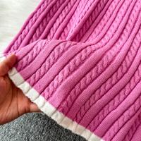 Conjunto De Dos Piezas Para Mujer REALEFT Otoño Invierno Traje De Pista De Correr Polo Collar Suéter Y Falda Skater A-line Nuevo 2024 - details 19