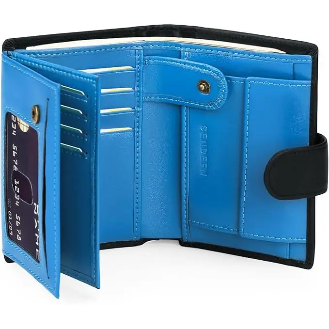 Cartera de Hombre de Maple, Billetera with Bloqueador RFID, Cartera Vertical para Hombre with 19 Ranuraspara Tarjetas, 3 Ranuraspara Billetes, 1 Bolso para Monedaswith Botella - 1