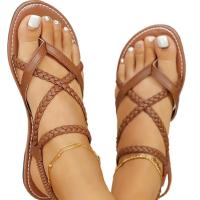 Sandalias Planas De Tanga Moda Para Mujer Talla Grande Zapatos Elásticos De Cadena Nueva Estilo Playa Romana Casual - details 2