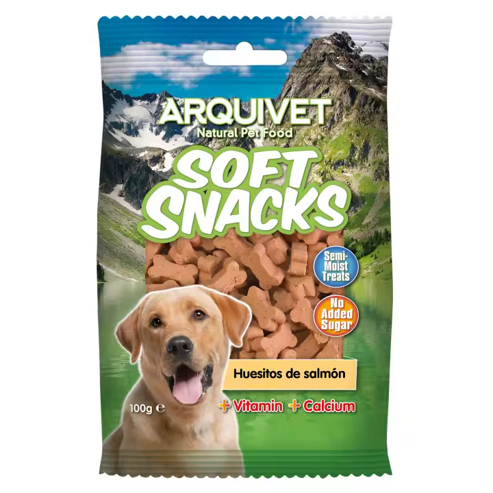 Arquivet Soft Snacks Huesitos de Salmón 100g - Snack Premium para Perros - 1