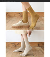 Calcetines Cortos De 5 Dedos De Algodón Para Mujer Y Niñas Absorbentes De Sudor Transpirables Suaves Elásticos Harajuku Para Todas Las Estaciones - details 2