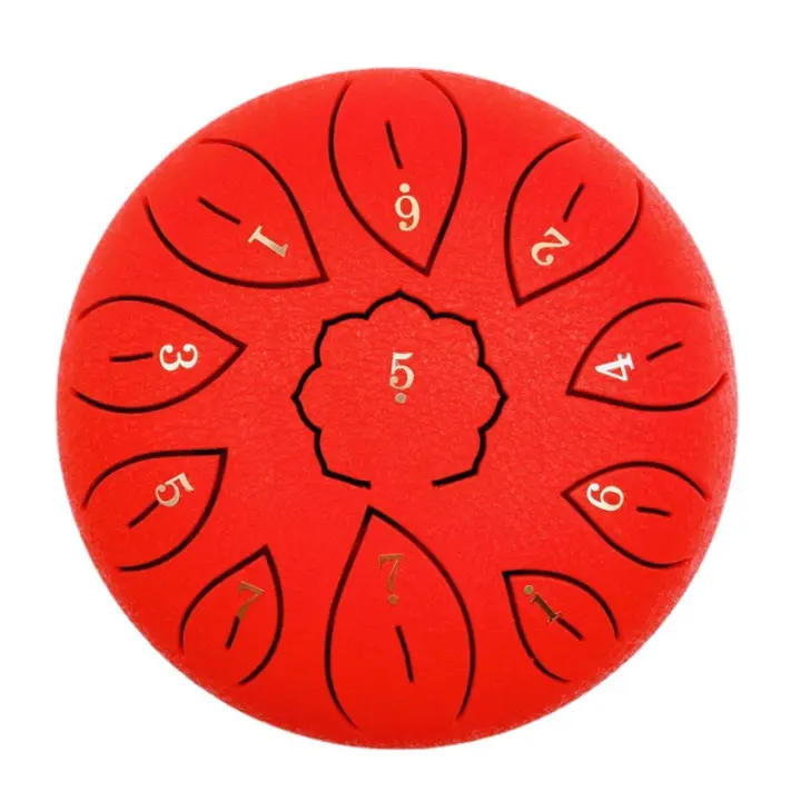 Tambor de lengua de acero de 6 pulgadas con 11 notas, libro de música, baqueta, dedal y bolsa, tambor Hyman Pan, tambor de lengua de acero, instrumento para niños (negro) oo4 - 1