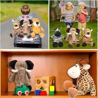 Muñeco De Peluche De 25cm Kawaii Con Animales Del Bosque León Tigre Elefante Mono Zorro Juguetes Para Dormir De Peluche Realistas Para Niños - details 5