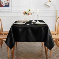 Mantel Rectangular De Seda Negra Para Bodas Y Fiestas Cubierta De Mesa Para Restaurantes Y Banquetes Decoración Hogareña - details 1