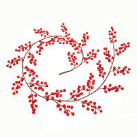 Vine Artificial De Frutas Rojas 72 Cabezas 1.95m Para Decoración Navideña En Casa Suministros De Fiesta Fondo De Pared Guirnalda De Navidad - details 11
