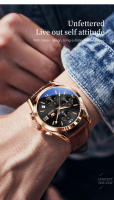 Reloj De Pulsera Para Hombre OLEVS 2872 Cronógrafo Resistente Al Agua Con Correa De Cuero Luminoso Y Manos Luminosas Reloj De Cuarzo Deportivo De Lujo - details 10