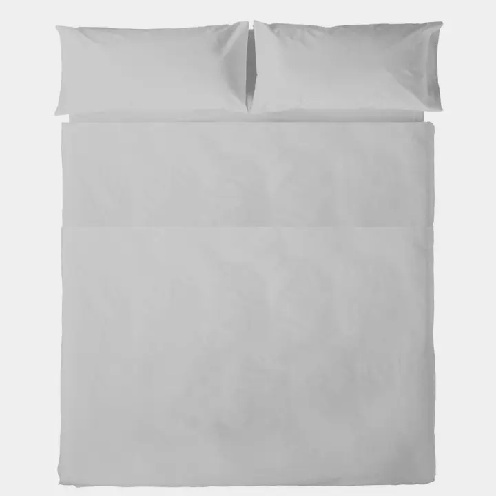 KUKUXUMUSU - Sábana encimera lisa gris 100% algodón 144 hilos, ropa de cama.Disponible en más colores y para cama de 135 cm (210x270cm), 150 cm (240x270 cm) y 180cm ( 270x270cm). Fabricado en España - 1