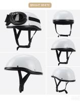 Casco De Motocicleta Medio De Cuero Aleman Vintage Casco Moto Moto Pilot Biker DOT Certificación Unisex Tamaños S-XXL - details 11