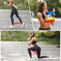 Bandas elasticas musculacion（Juego de 5） Silicona Bandas elasticas Fitness para Fortalecer piernas, Caderas y Brazos para Pilates y Yoga - con 5 Niveles de Resistencia - details 4