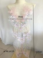 Parche De Encaje Bordado Con Diamantes 120*30CM Para Vestido De Novia Aplicación De Flores Hechas a Mano Y Costura Ecológica - details 13