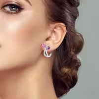 Pendientes De Aro De Plata 925 Para Mujer Con Zirconia Joyería De Moda Regalo Original Eardrop Pendientes Metálicos Tipo Aro - details 53