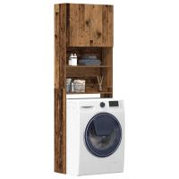 vidaXL Armario de lavadora madera ingeniería 64x24x190 cm en color Gris sonoma/Gris hormigón/Roble artisan y más | almacenamiento funcional diseño moderno para baño dormitorio sala - details 5