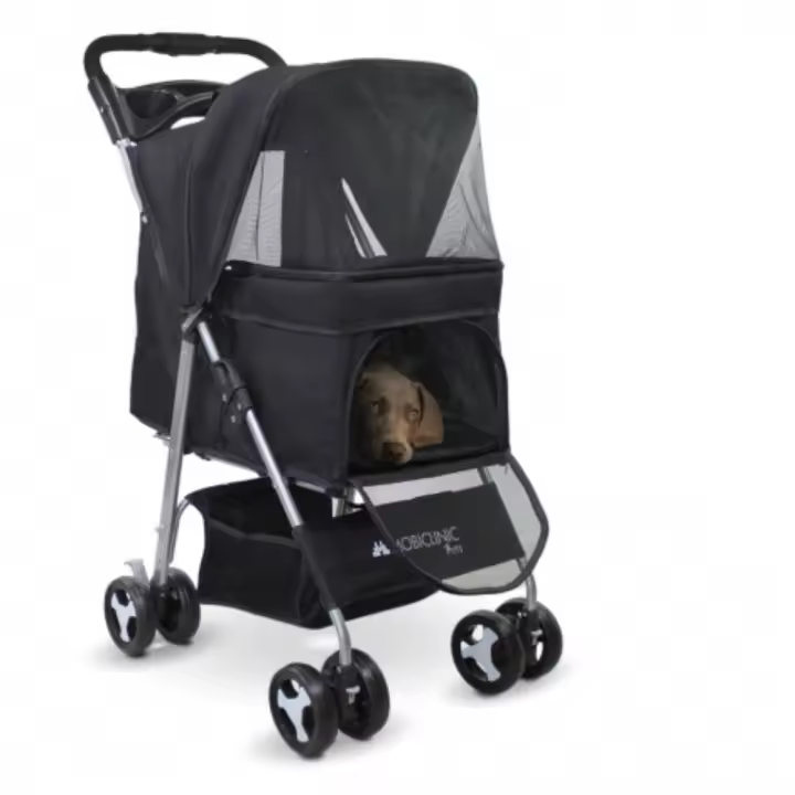 Mobiclinic Carrito para perros Plegable Ruedas con freno y 360º 3 accesos Con toldo Cesta almacenaje y portavasos Varios colores Mascotas - 1