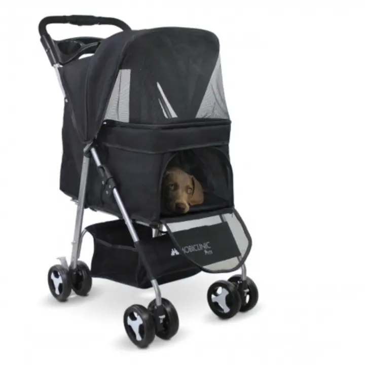 Mobiclinic Carrito para perros Plegable Ruedas con freno y 360º 3 accesos Con toldo Cesta almacenaje y portavasos Varios colores Mascotas - 1