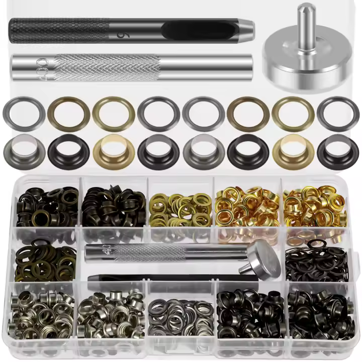 Kit De 400 Ganchos De Latón Para Tela Cuero Algodón Ropa Zapatos Herramienta De Perforación Manual Máquina De Prensa De Ojales - 1