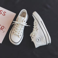Zapatillas De Lona Para Mujer Nuevas Primavera/Otoño Con Suela Gruesa Y Altas Botas Casual Rosa Zapatos Planos Con Cordones Para Estudiantes - details 3