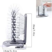 Dish brush for cleaning glass with suction cup, double-sided brush for cleaning glass - details 2