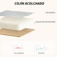 HOMCOM Silla de Oficina Silla de Escritorio con Reposabrazos de Madera y Altura Ajustable Silla Giratoria para Estudio Dormitorio Carga 120 kg Gris - details 3